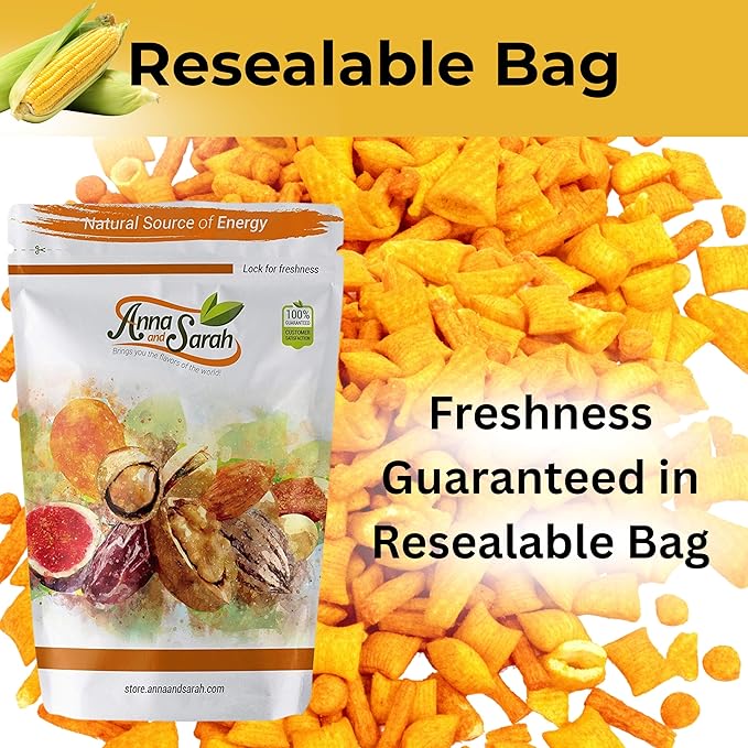 Corn Chips Mix Crackers 8.8 Oz, Gluten Free, Vegan, NON GMO, Natural, Halal, in Resealable Bag, Crunchy
