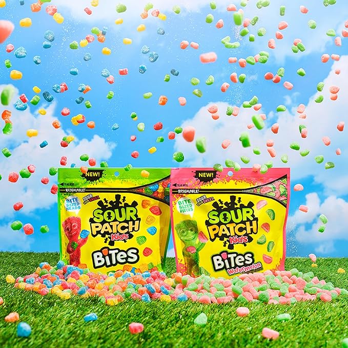 SOUR PATCH KIDS Bites Watermelon Soft & Chewy Candy, Bulk Candy, 12-12 oz Bags