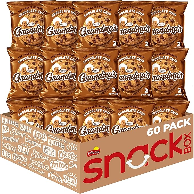 Grandma's Cookies, Chocolate Chip, 2.5 Ounce (Pack of 60)