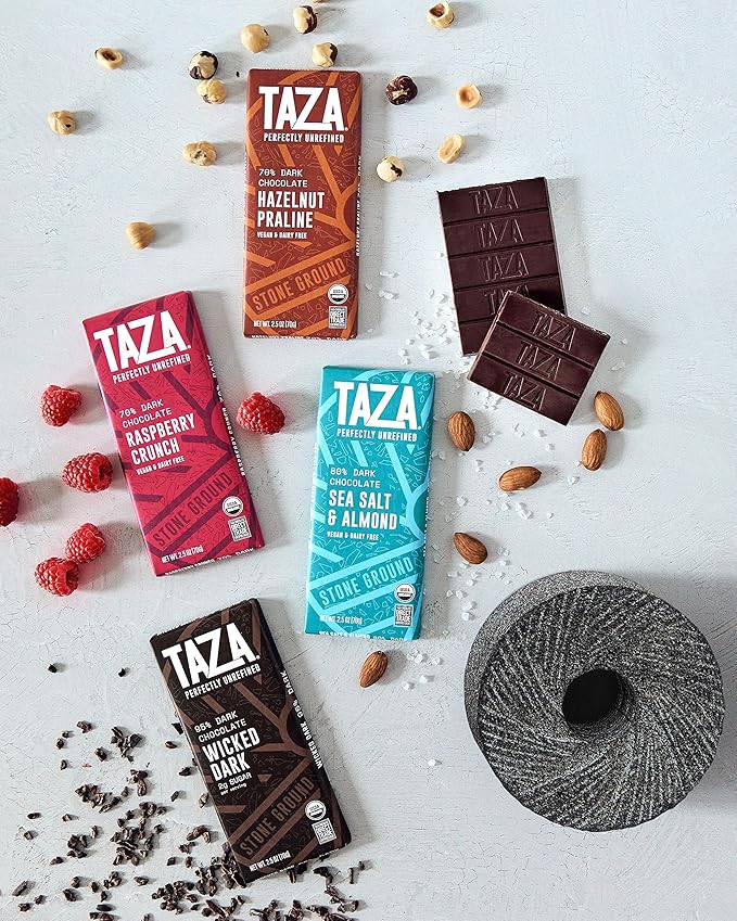 Taza Chocolate Organic Amaze Bar 95% Stone Ground, Wicked Dark with Toasted Coconut, 2.5 Ounce (10 count)