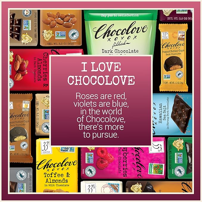 Chocolove Walnuts & Sea Salt Dark Chocolate Bars | 55% Cocoa | Crunchy Walnuts with a Salty Twist | Premium Dark Chocolate | Non-GMO, Gluten-Free, 3.2 oz Bar (12 Pack)