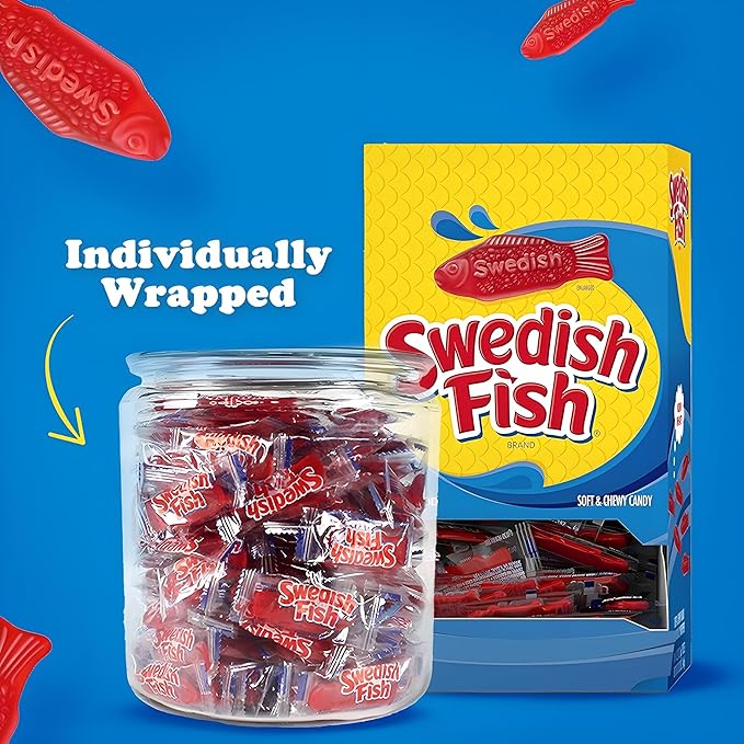 SWEDISH FISH Individually Wrapped Soft & Chewy Candy, Bulk Candy, 240 Count Box