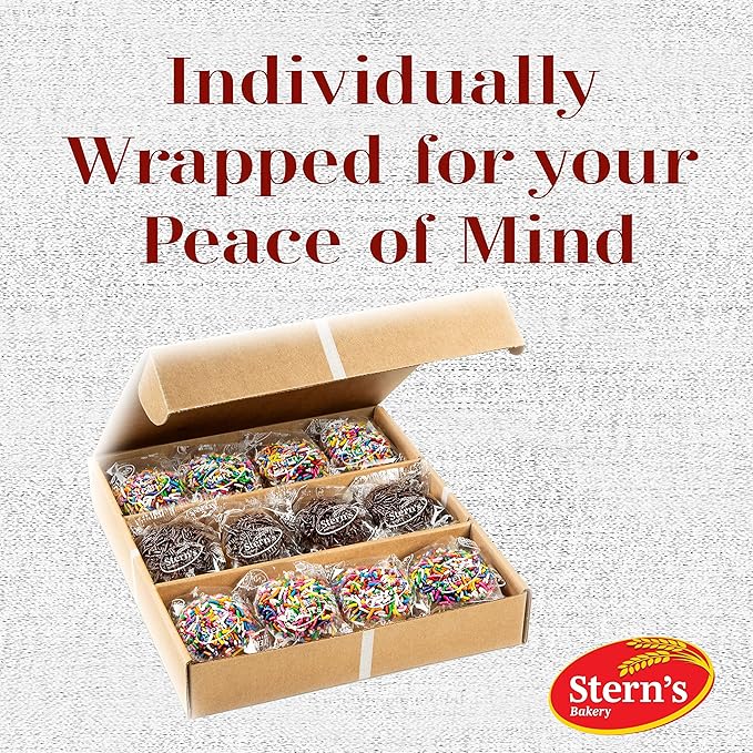 Gourmet Cookie Gift Box | 12 Individually Wrapped Sprinkle Cupcakes | Valentine Cookie Basket | Christmas, New Year’s & Birthdays | Men, Women & Kids | Stern’s Bakery (Sprinkle Cupcake Gift Pack)