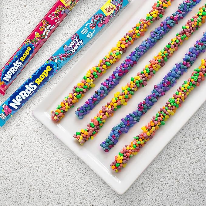 Nerds Rope Candy, Variety Box, Rainbow & Very Berry, 0.92 ounce (Pack of 32)