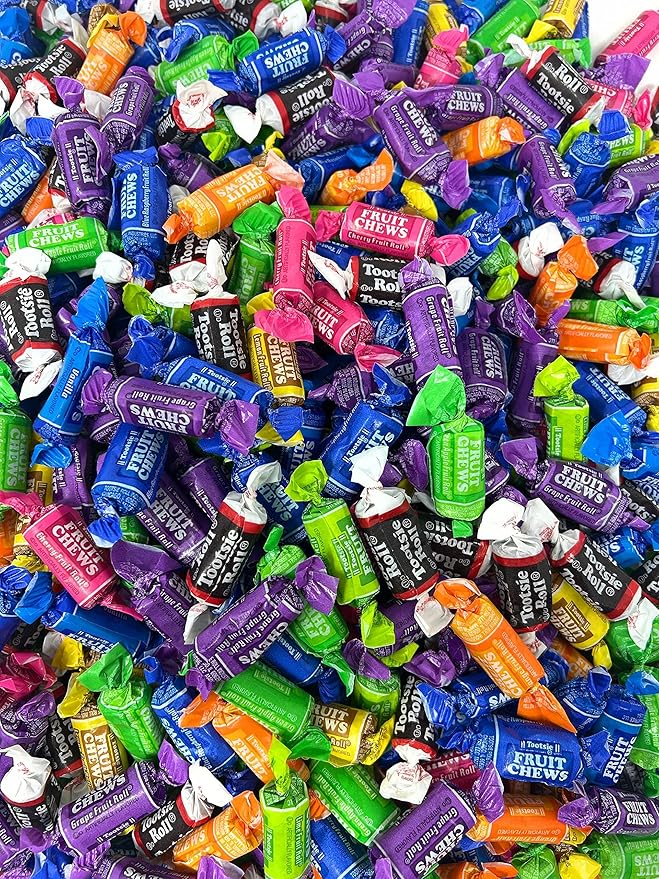Tootsie Roll Fruit Chews And Original Chocolate Midgees American Chewy Taffies Candy Individually Wrapped In Resealable Bag Bulk 10 Lbs 500+pcs (160 oz) - Made In USA