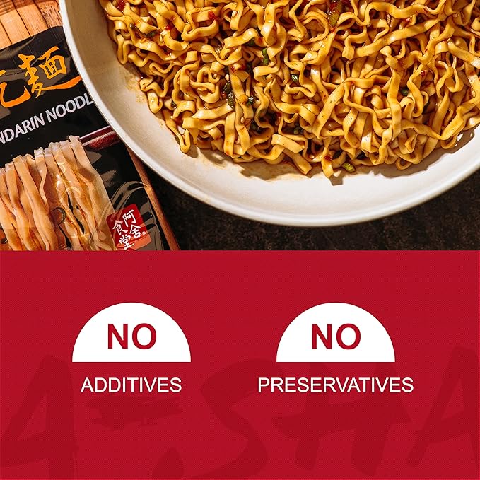 A-Sha Healthy Ramen Noodles With Original Soy Sauce - Chewy Mandarin Medium Sized Noodles, 1 Bag(5 Servings)