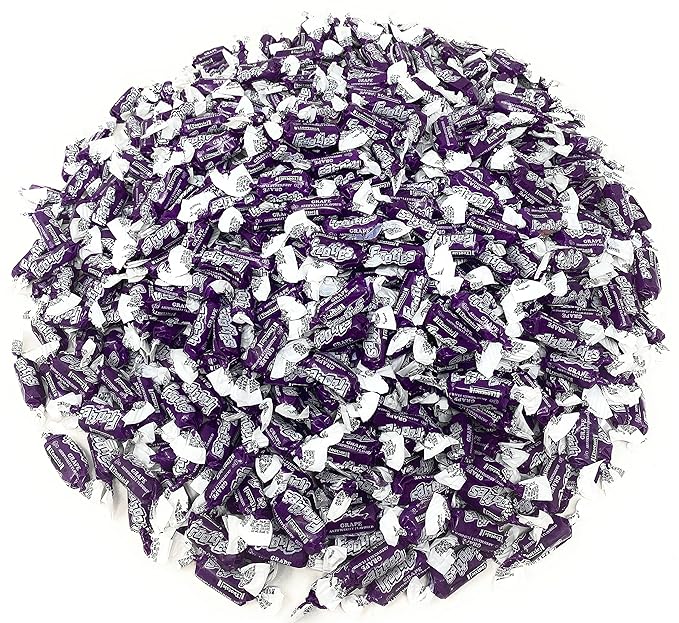 Bulk Grape Flavor Tootsie Roll Frooties Chewy Purple American Taffies Candy Individually Wrapped In Resealable Assortit Bag 5 Lb 735+pcs (80-Oz) - Made In USA