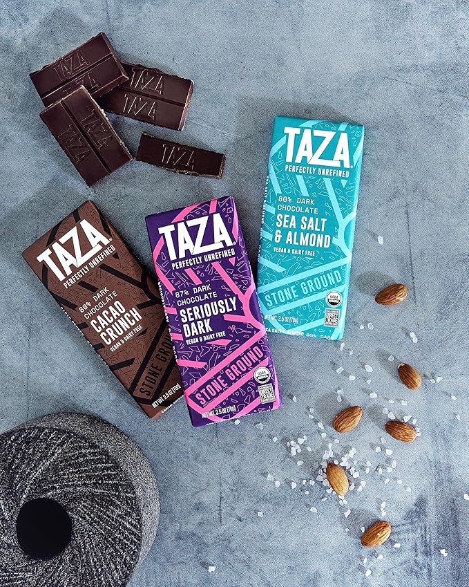 Taza Chocolate Organic Amaze Bar 87% Stone Ground, Seriously Dark, 2.5 Ounce (10 Count), Vegan