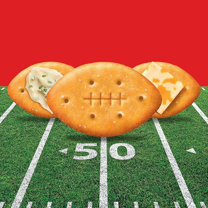RITZ Football Shapes Original Crackers, Snacks for Kids and Adults, Party Snacks, Limited Edition, 12.3 oz