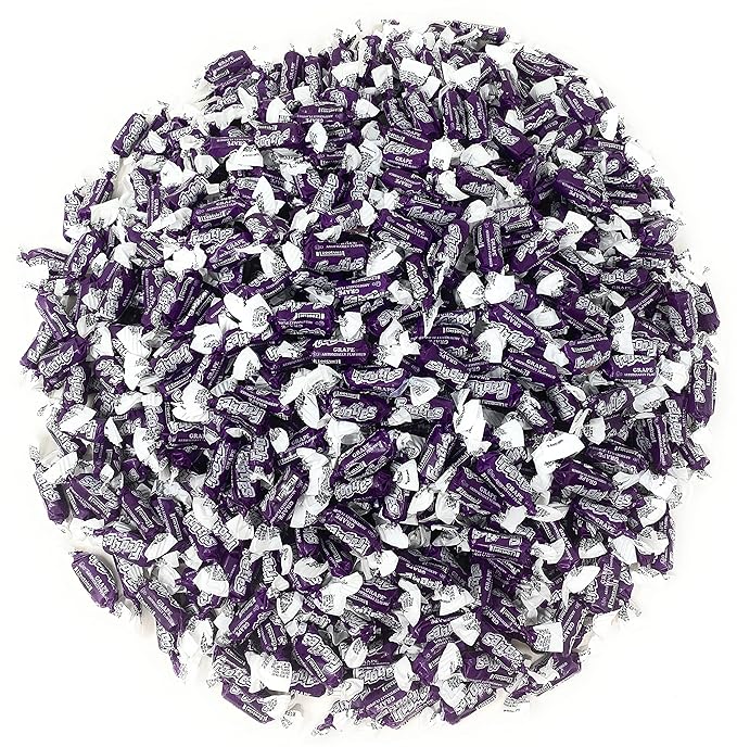 Bulk Grape Flavor Tootsie Roll Frooties Chewy Purple American Taffies Candy Individually Wrapped In Resealable Assortit Bag 5 Lb 735+pcs (80-Oz) - Made In USA