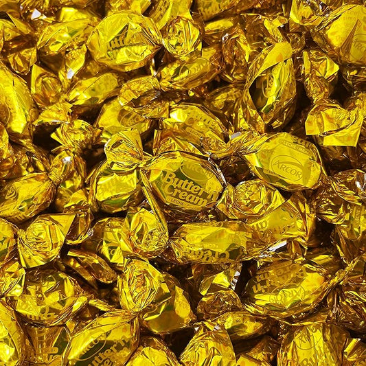 Butter Cream Hard Candy - 6 lbs - Classic Butter n' Cream Old School Butterscotch Hard Candies - Bulk American Vintage Candy Assortment - Individually Wrapped, 96 oz.